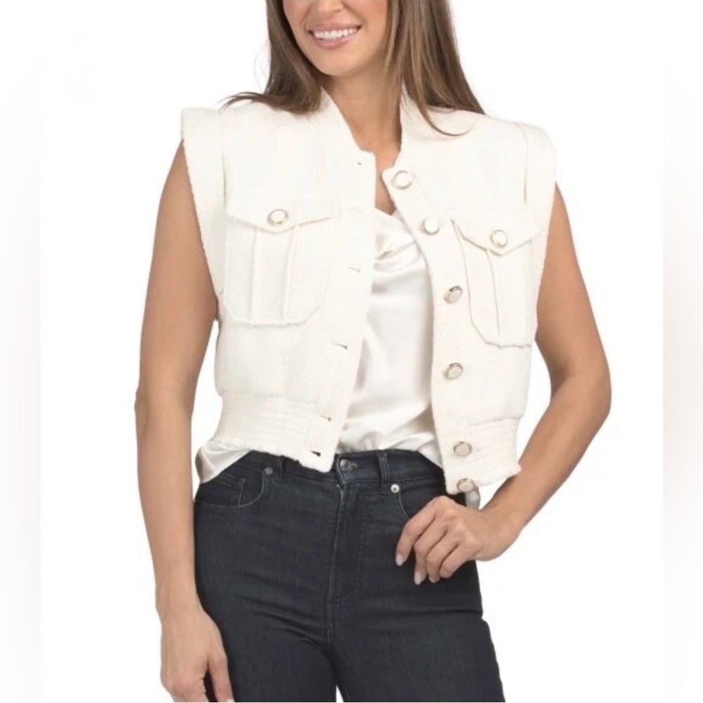 Christian Lacroix Women’s Tweed Bouclé Light Shimmer Button Vest - M - NWT